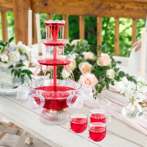 3-Tier Lighted Party Fountain with LED Base, 1.5 Gallons, 8 Cups B50564