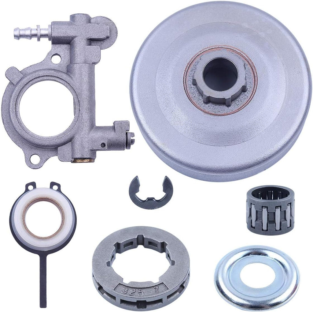 Adefol Cylinder Head Engine Motorcycle Parts Oil Pump Sprocket Clutch Drum Rim Kit for Stihl 026 MS260 Chainsaw Replace Parts .325-7T 19mm Worm Gear