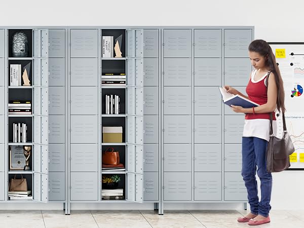 3-Door Blue Steel Storage Locker for Office, School, Gym C68898