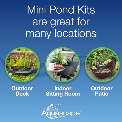 Container Water Feature Kit with Waterfall Fountain, Pump & Filtration for Indoor & Outdoor Mini Pond O74793