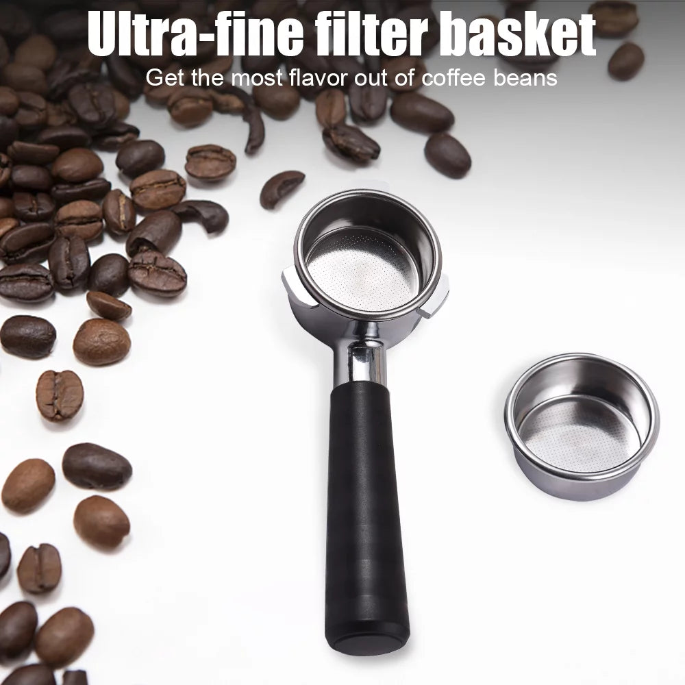 54mm Bottomless Portafilter with Filter Basket, Stainless Steel Replacement M656