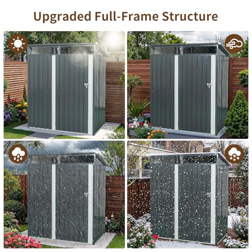 Resin Outdoor Storage Shed with Floor and Window, Lockable Small Tool Shed for Garden Patio Backyard, Light Gray V985