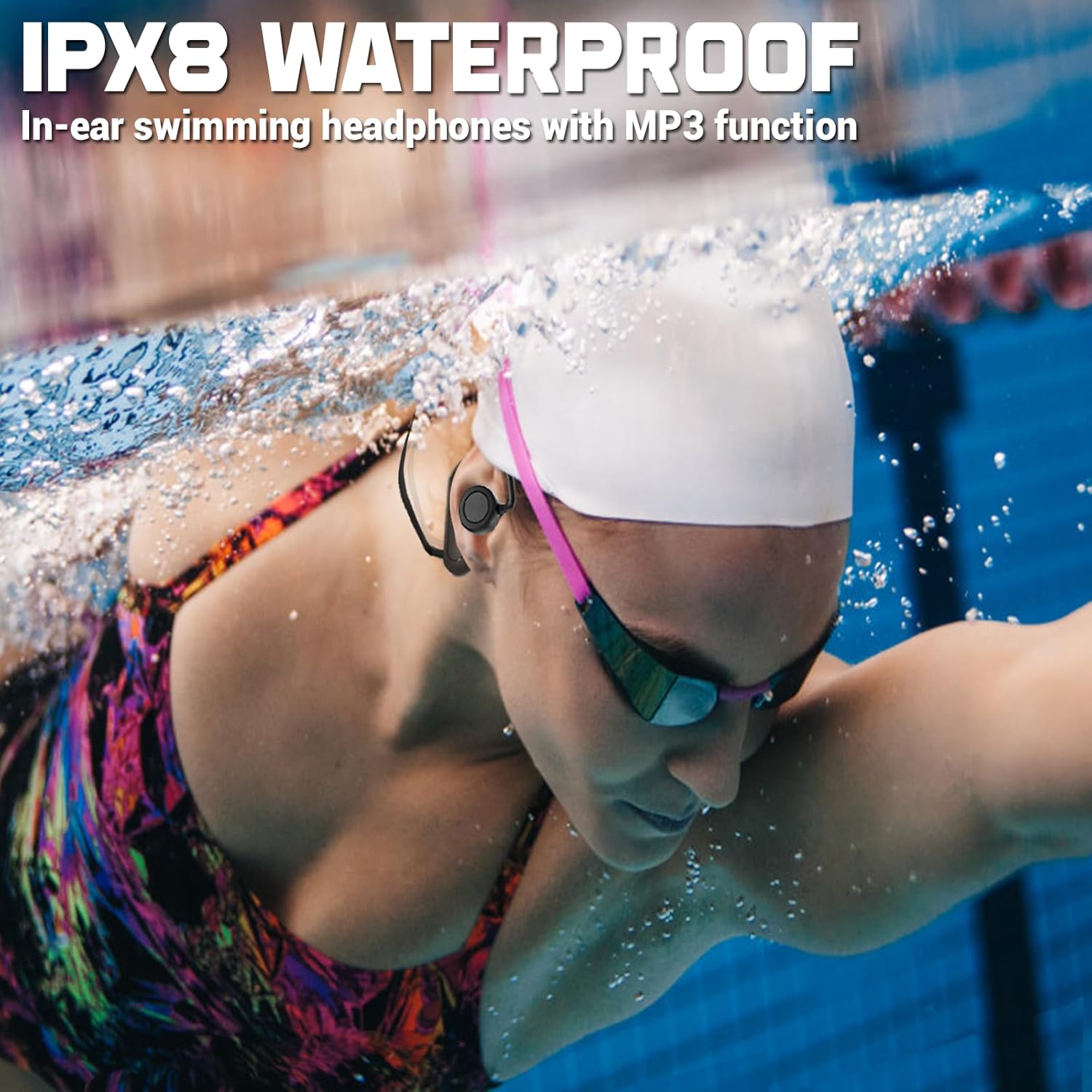 Waterproof MP3 Swimming Earbuds with IPX8 and 16Hrs Battery F906