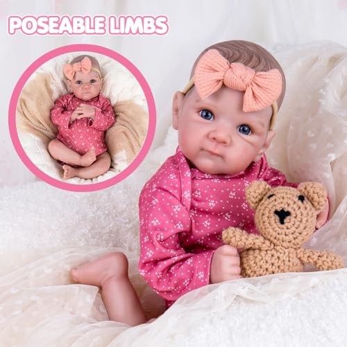 20 Inch Realistic Handmade Newborn Baby Doll with Blue Eyes, Weighted Cuddle Doll Q882284
