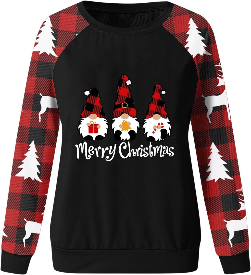 Women's Plus Size Christmas Sweatshirt Crewneck Long Sleeve V2203