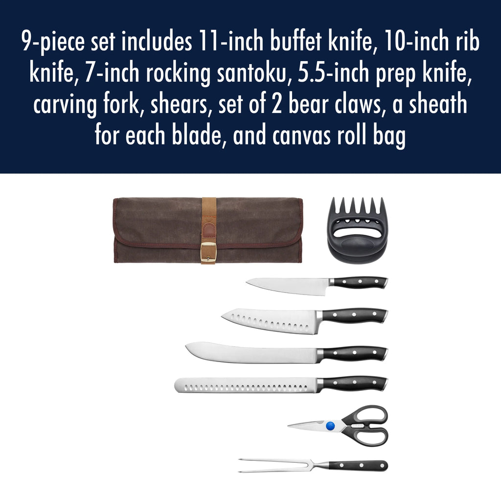 Stainless Steel Chef's Knife Set, 9 Piece D7640