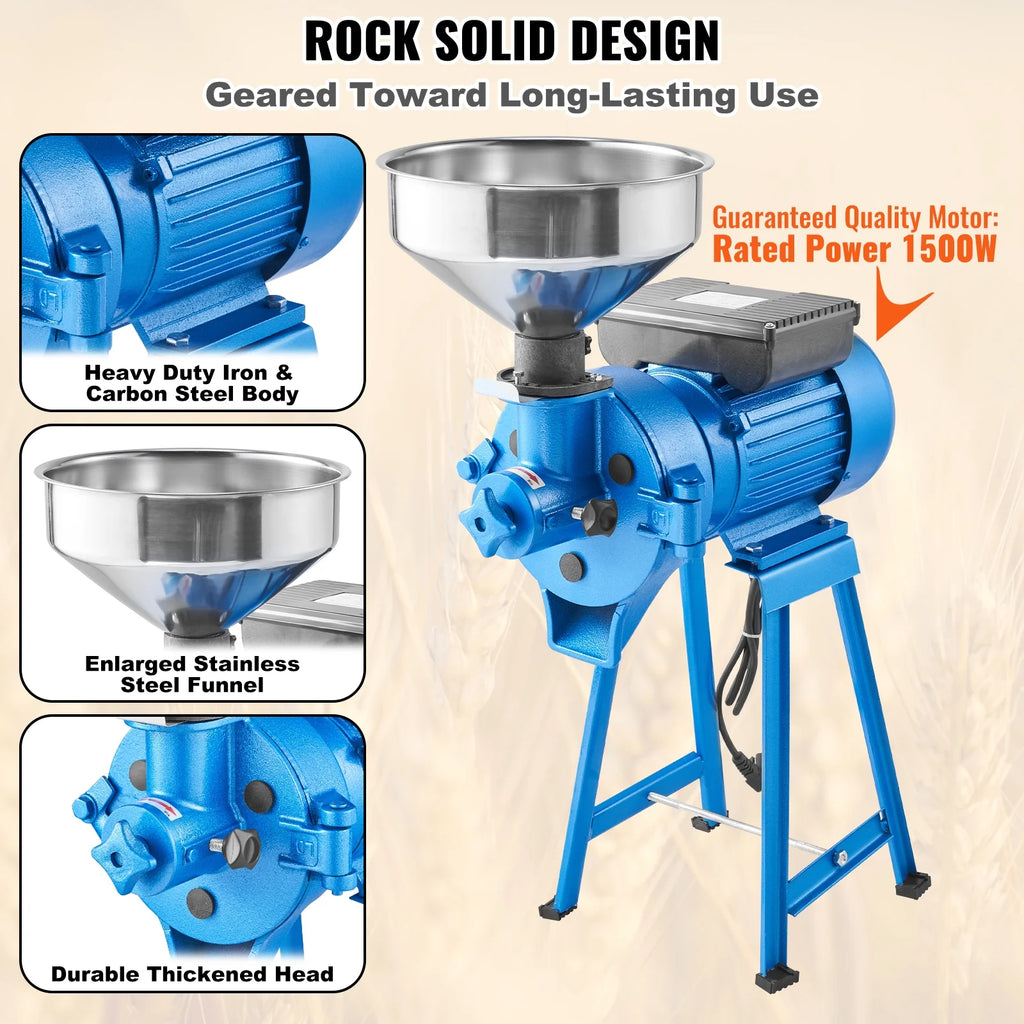 1500W Electric Grain Mill Grinder for Corn Wheat and Spice E6345