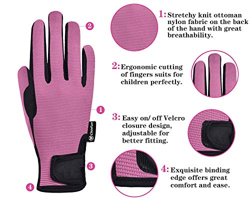 Kids Horse Riding Gloves Equestrian Outdoor Mitts for Biking Cycling C319434