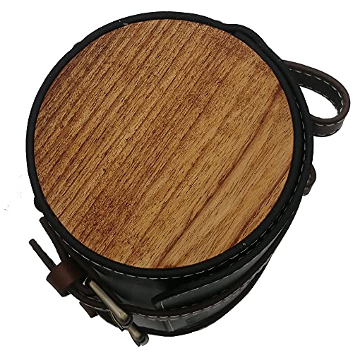 Leather Bike Handlebar Bag with Wood Accent, Retro Saddle Rear Pouch for MTB Road Bike U477644