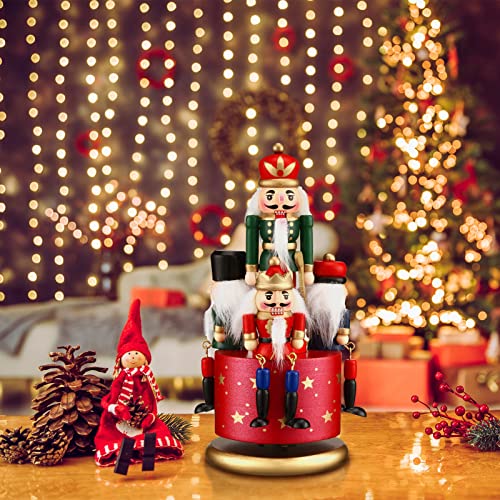 Nutcracker Music Box Wooden Soldier Toy Christmas Wind Up Musical Decor X3406