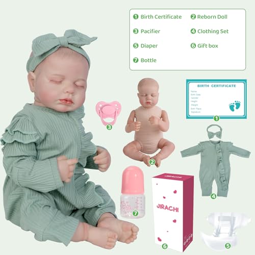 Realistic Reborn Baby Doll, 18 Inch Soft Body Sleeping Baby Girl with Pink Clothing Z645