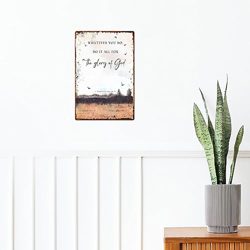 Bible Verse Wall Art Metal Sign for Bedroom Decor J896