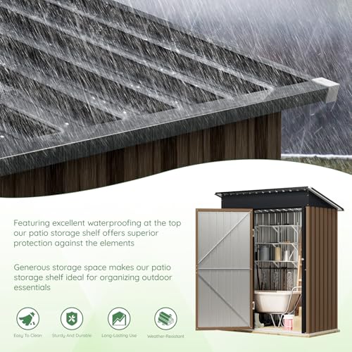 Outdoor Steel Storage Shed with Lockable Doors and Windows E249038