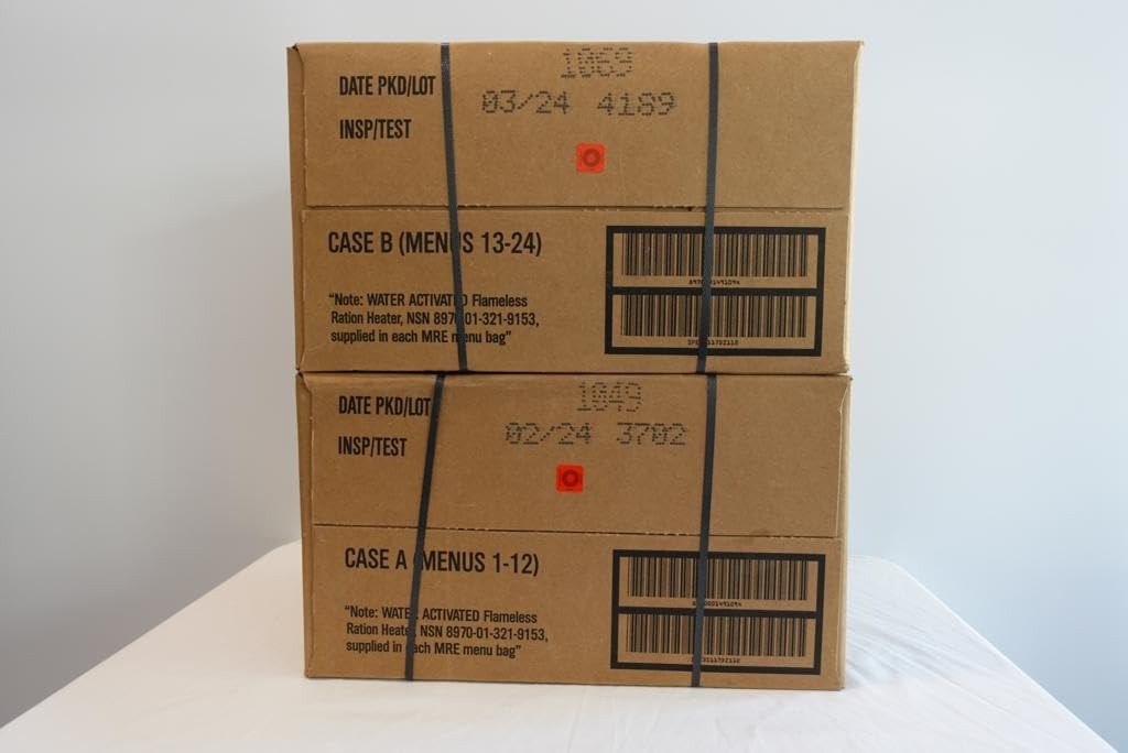 MRE Surplus Meals Ready to Eat with Heater, 12 Pack J994