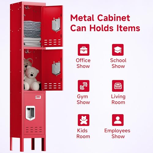 Metal Storage Cabinet, 5 Doors, Blue W429