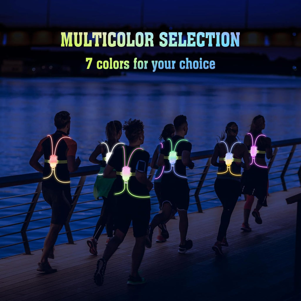 Reflective Running Vest with LED Lights, Rechargeable, Adjustable for Men Women Kids Z564396