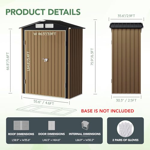 Outdoor Steel Storage Shed with Lockable Doors and Window L987864