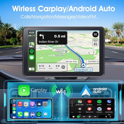 7" HD Touchscreen Car Stereo with Wireless CarPlay, Android Auto & Backup Camera U3284