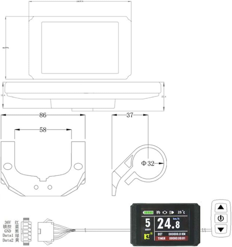 Ebike LCD Display Control Panel for Electric Bicycle E324