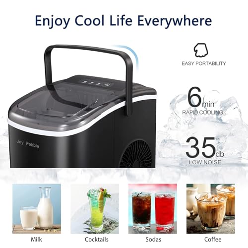 Bullet Ice Maker Countertop with Handle, Self-Cleaning Portable Ice Machine B272