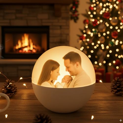 3D Crystal Ball Photo Video Player Christmas Ornament I115
