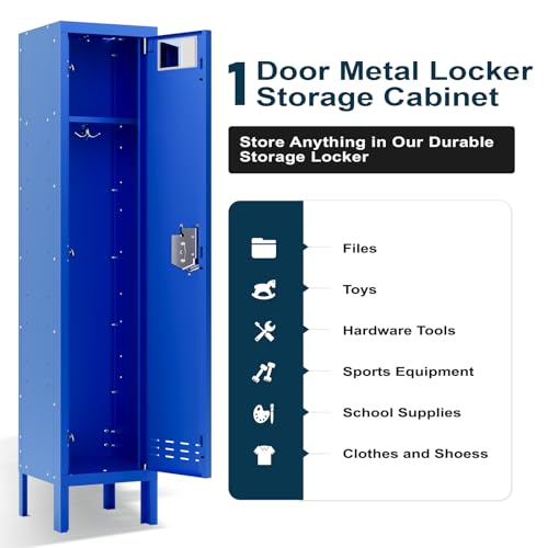 5-Door Steel Storage Locker with Hooks and Card Slots M92401