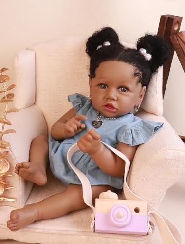 22.8 Inch Realistic African American Baby Doll with Soft Body K201