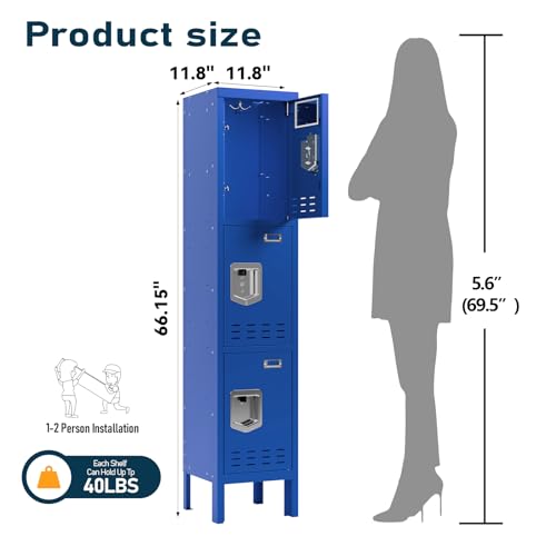 5-Door Steel Storage Locker with Hooks and Card Slots M92401