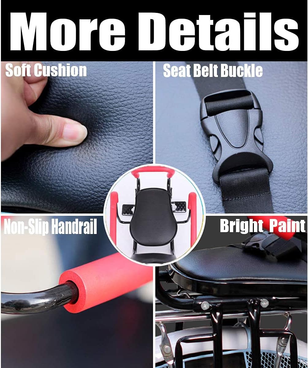 Kids Bike Rear Seat with Backrest and Foot Pedals T388