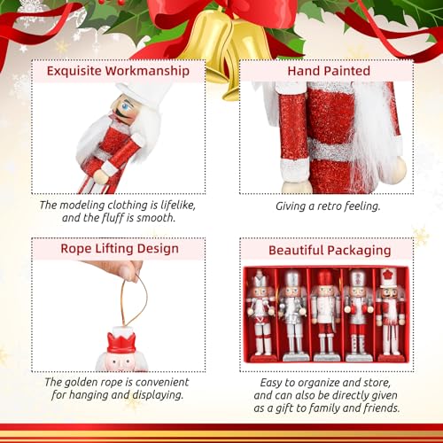 Christmas Nutcracker Ornaments Wooden Hanging Decorations 5 Inch H421