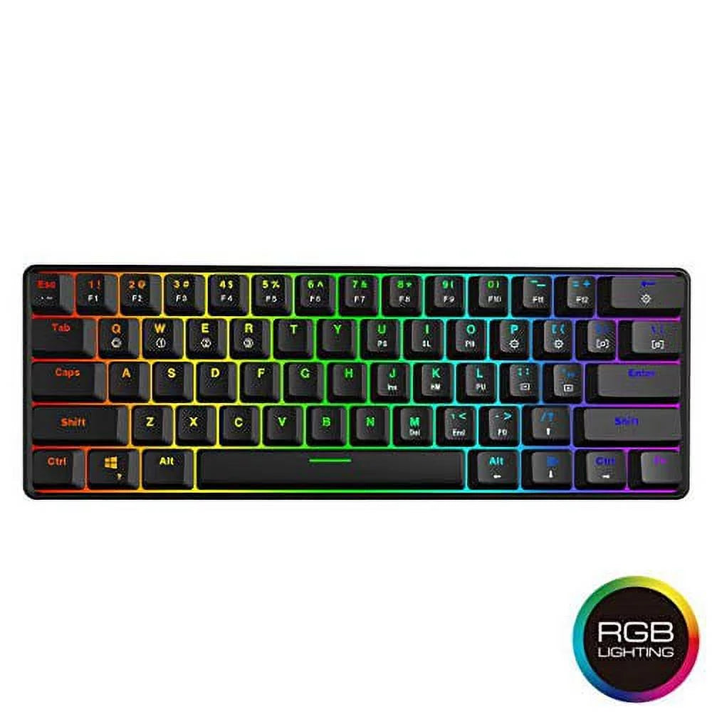 61 Keys RGB Backlit Mechanical Gaming Keyboard for PC/Mac T6639