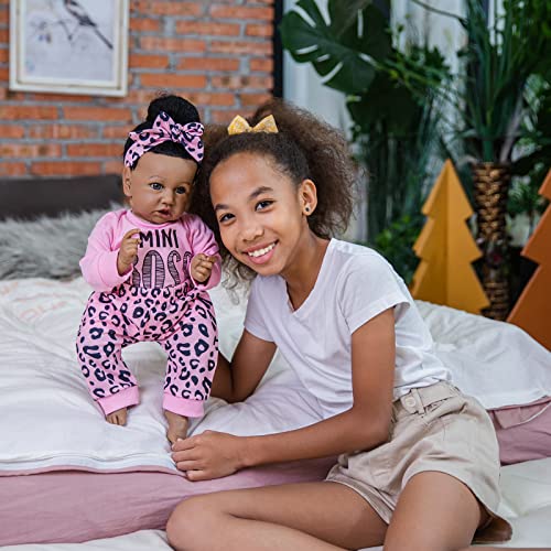 22.8 Inch Realistic African American Baby Doll with Soft Body K201