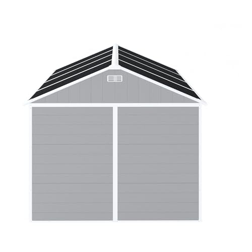 Outdoor Resin Storage Shed 8x8 ft Waterproof Garden Shed with Lockable Doors W96159