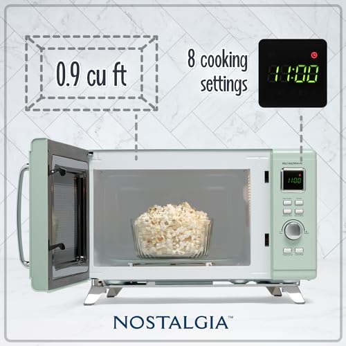 Retro Compact Countertop Microwave A411227