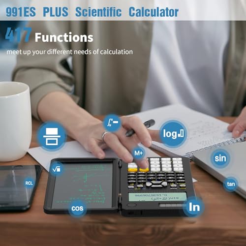 Scientific Calculator with Notepad, 2-Line Display, Solar and Battery Powered Q967
