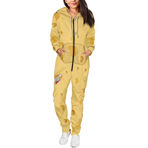 Adult Onesie Hooded One-Piece Pajama Zipper Jumpsuit for Men and Women I930
