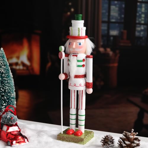 16 Inch Wooden Nutcracker Christmas Decoration for Table Desktop Fireplace Indoor Home H891