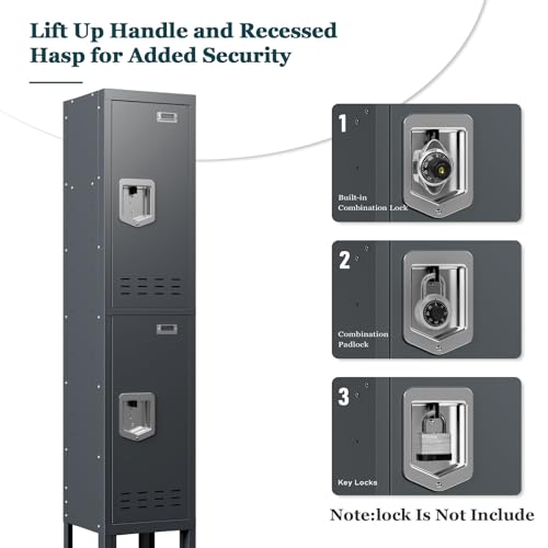 5-Door Steel Storage Locker with Hooks and Card Slots M92401