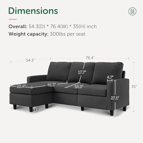 Convertible Sectional Sofa L Shaped Couch with Reversible Chaise U238492