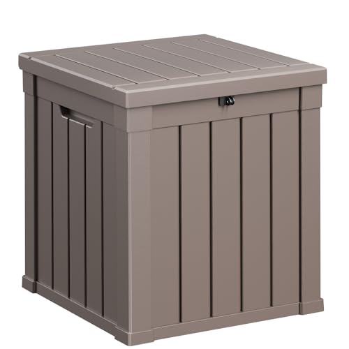 100 Gallon Resin Deck Box, Lockable Patio Outdoor Storage, Waterproof - Black F75230