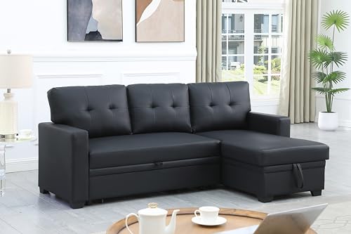 4-in-1 Convertible L Shaped Couch with Pull Out Bed and Storage Z983