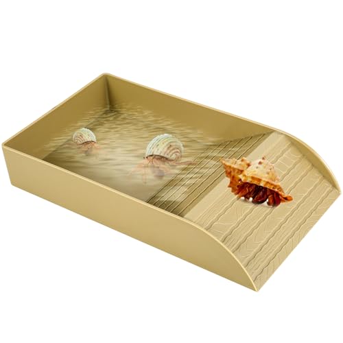 Reptile Water Bowl with Ramp and Basking Platform for Turtles, Lizards H549986