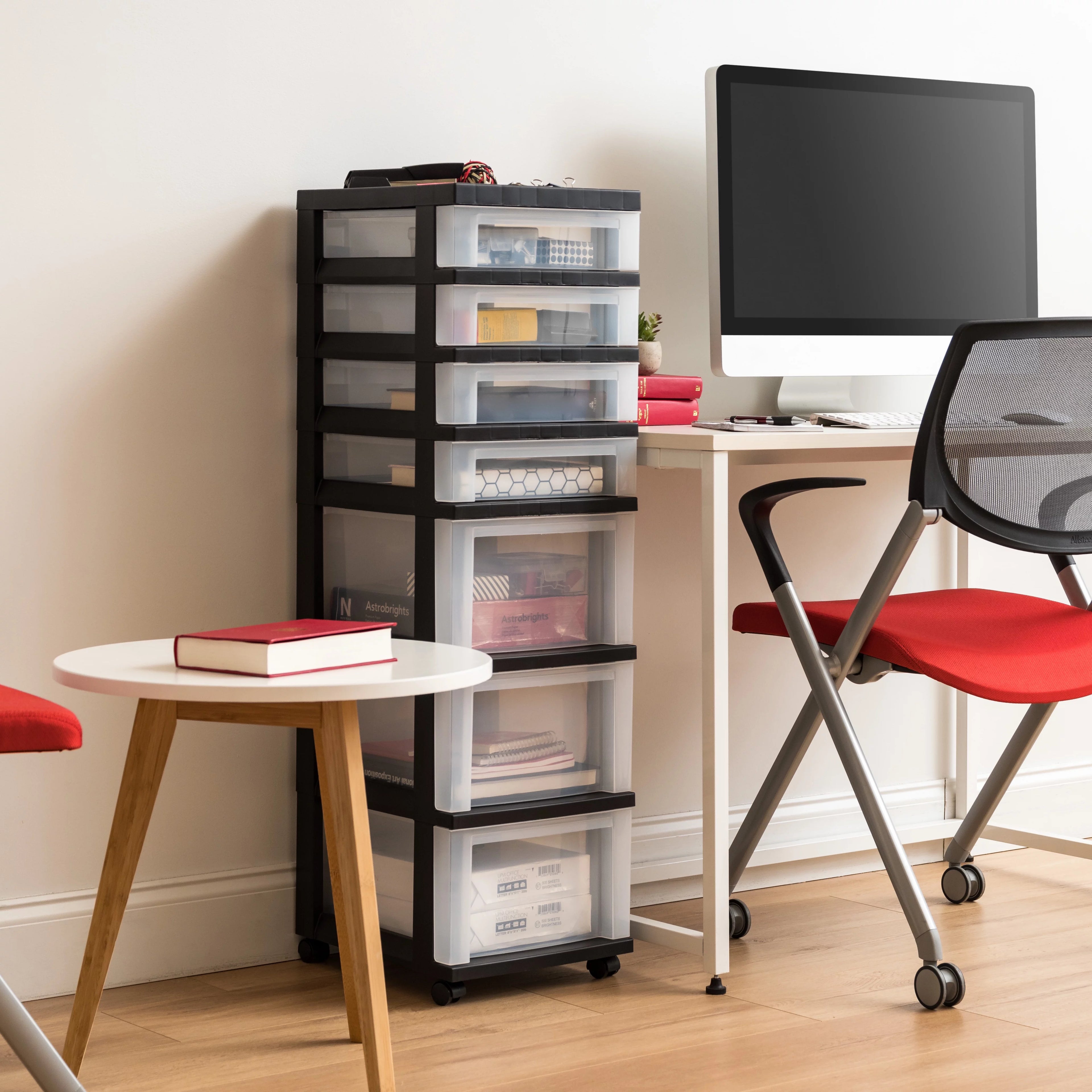7 Drawer Rolling Storage Cart with Organizer Top Q905572