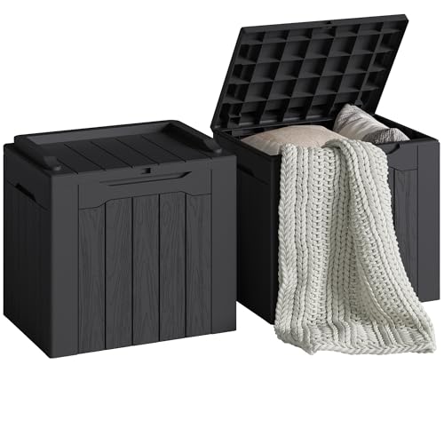 30 Gallon Waterproof Resin Deck Box for Outdoor Patio and Garden Storage Q30388