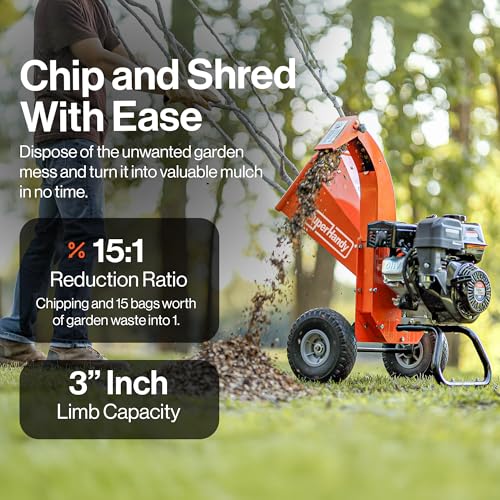 Mini Wood Chipper Shredder Mulcher 7HP 3 Inch Max Capacity Z1939
