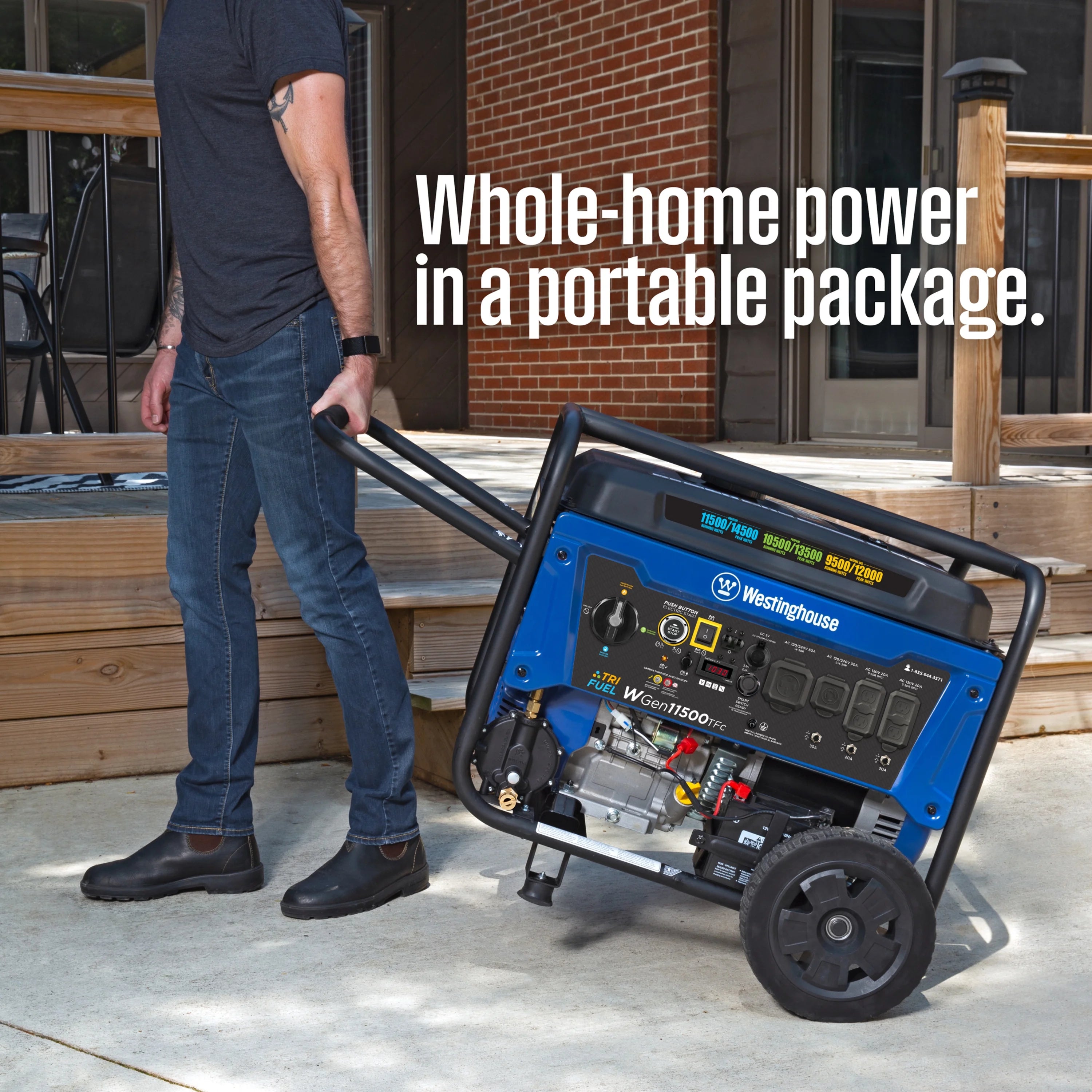 14,500 Watt Tri-Fuel Portable Generator with CO Sensor F999