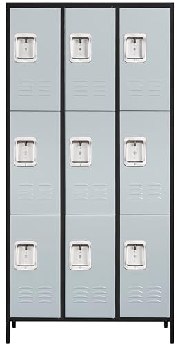 Vintage Metal Locker with Hooks, Lockable Single Door Storage M901