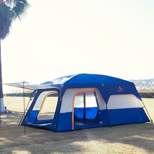 Extra Large Family Cabin Tent 2 Rooms 3 Doors 3 Windows Waterproof for Camping H460