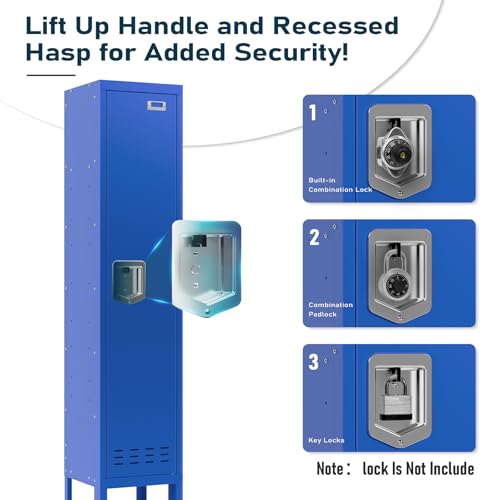 5-Door Steel Storage Locker with Hooks and Card Slots M92401