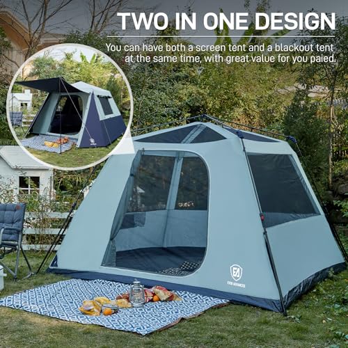 6 Person Instant Cabin Tent with Vestibule, Water-Resistant J5364